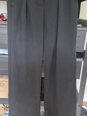 Free People Women's Black Wide-Leg Dress Pants
